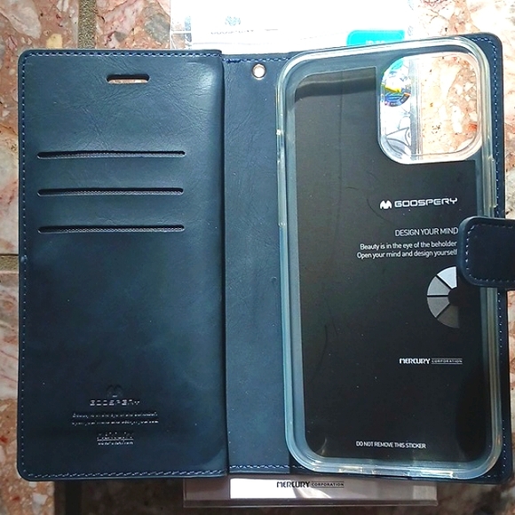 NWT iPhone 12 Diary/Wallet Case Navy - Picture 2 of 12